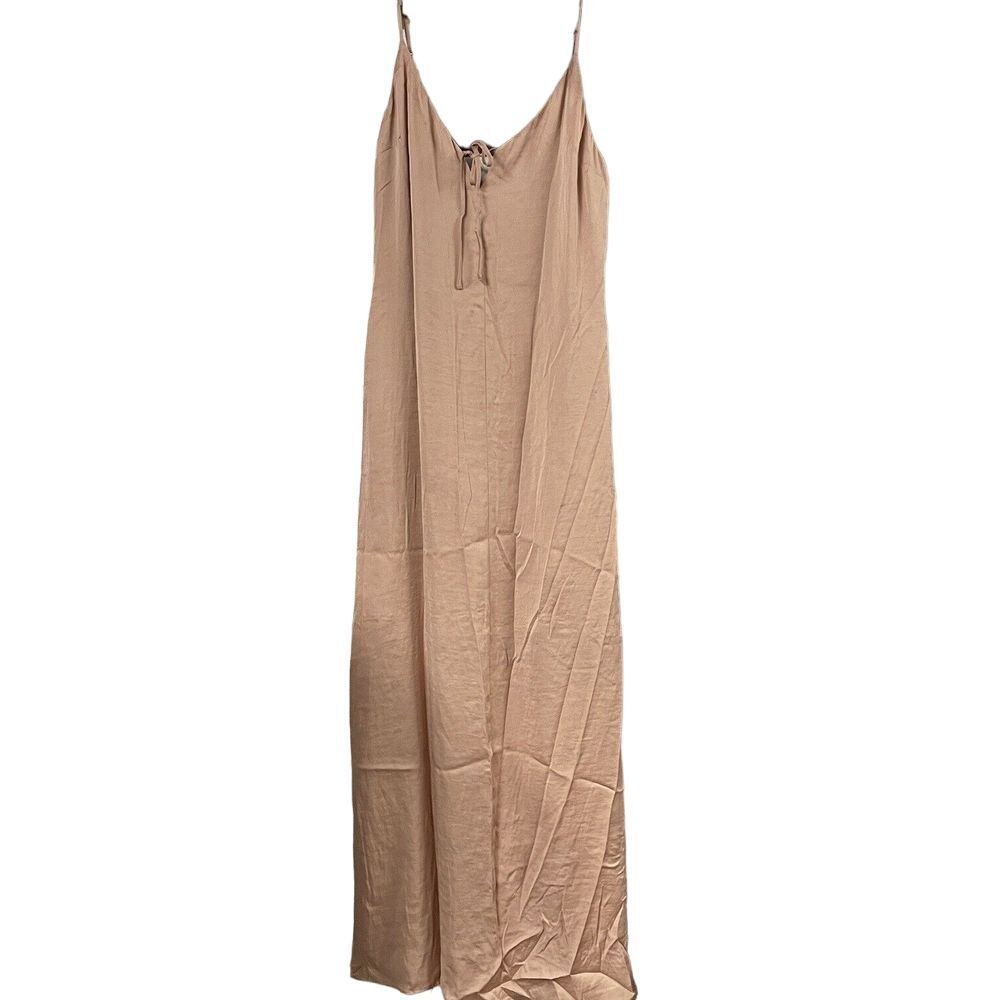 URBAN OUTFITTERS Womens Dress Midi M Spaghetti Strap‎ Rose Tyrie Deep V Neck